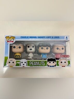 Funko Pop Peanuts Minis 4-Pack
Charlie Brown, Snoopy, Lucy, Linus